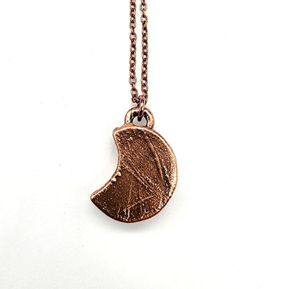 Petite Blue Sea Sediment Moon Necklace