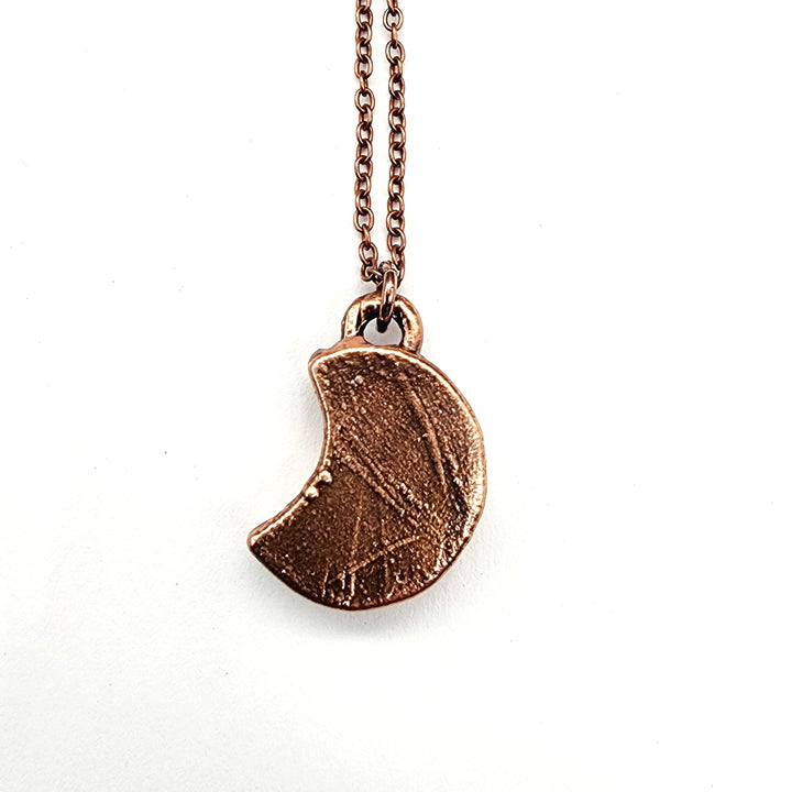 Petite Blue Sea Sediment Moon Necklace