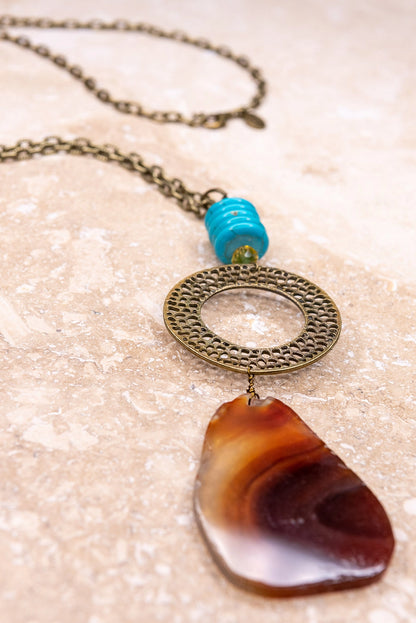 Agate Slice Boho Necklace