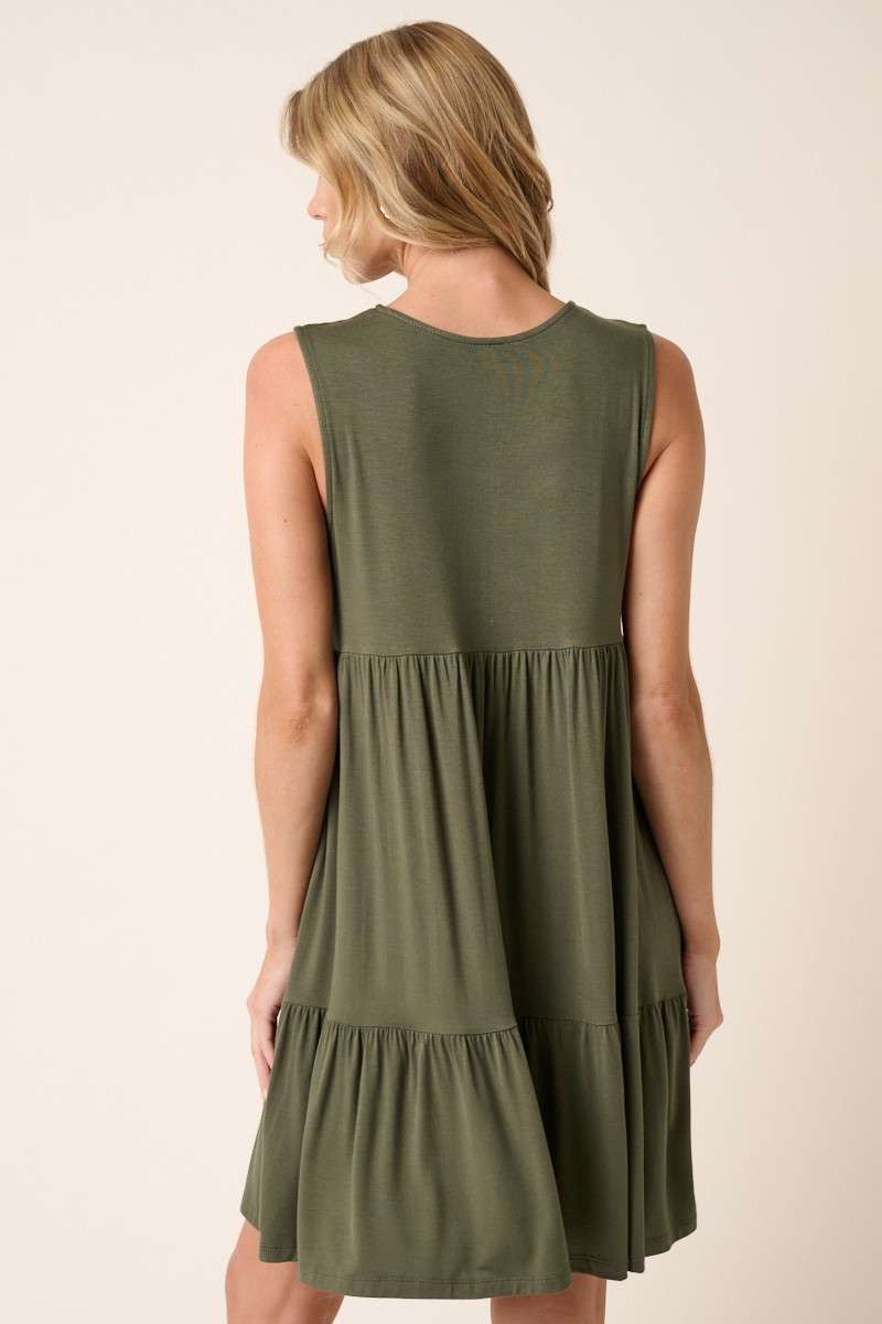 Bamboo Tiered Mini Dress