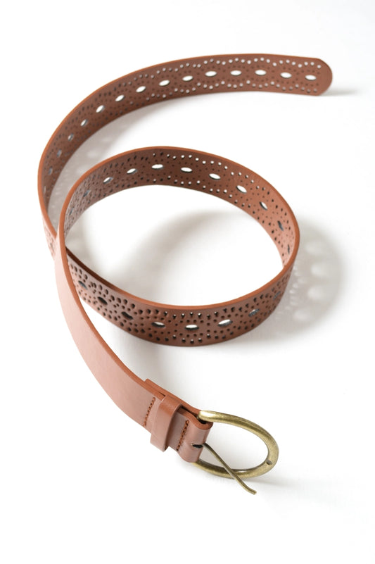 Perforated Vegan Leather Belt
