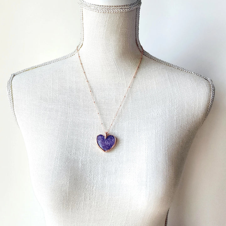 Lepidolite Heart Necklace