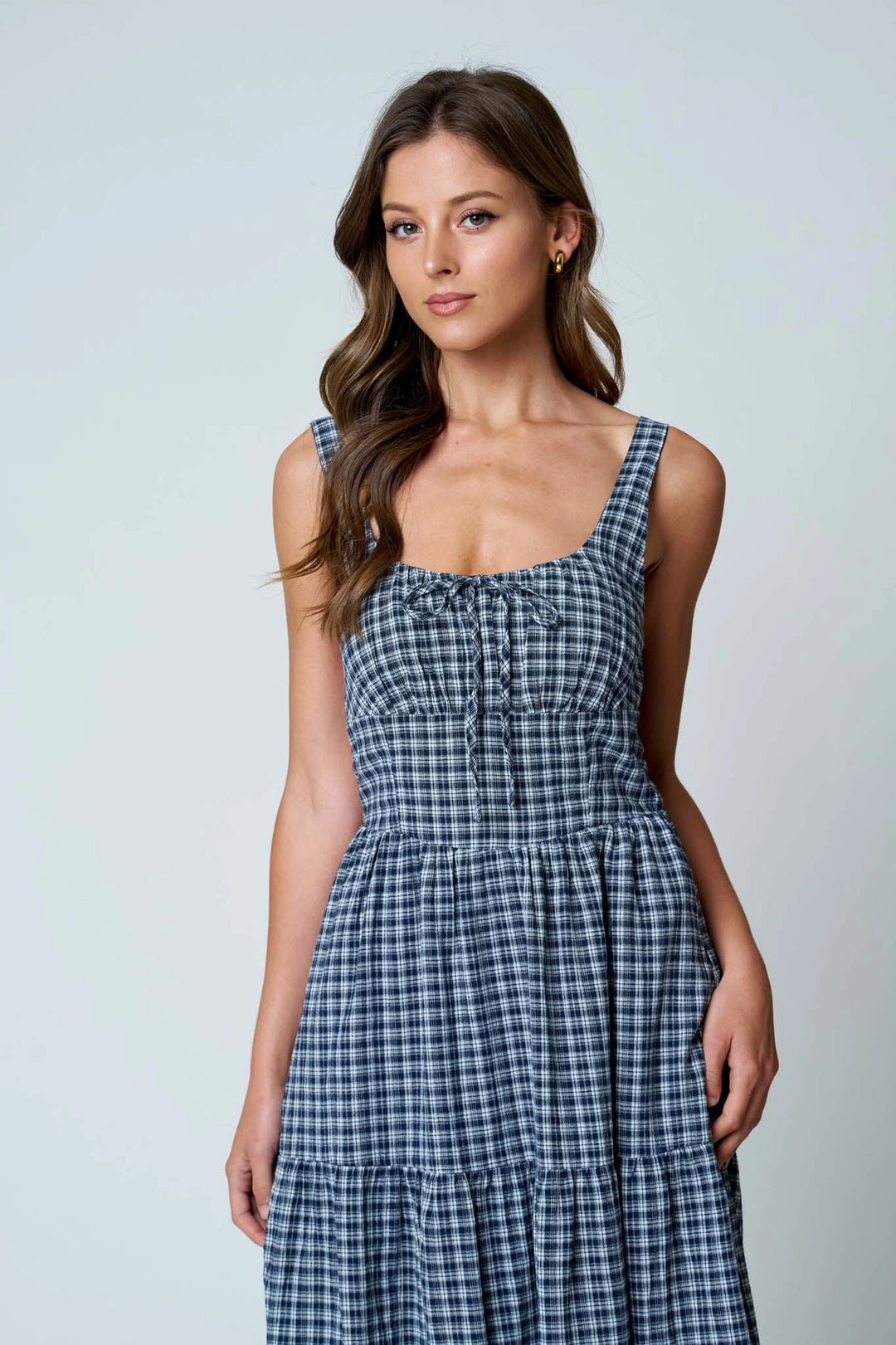 Plaid Pattern Tiered Dress