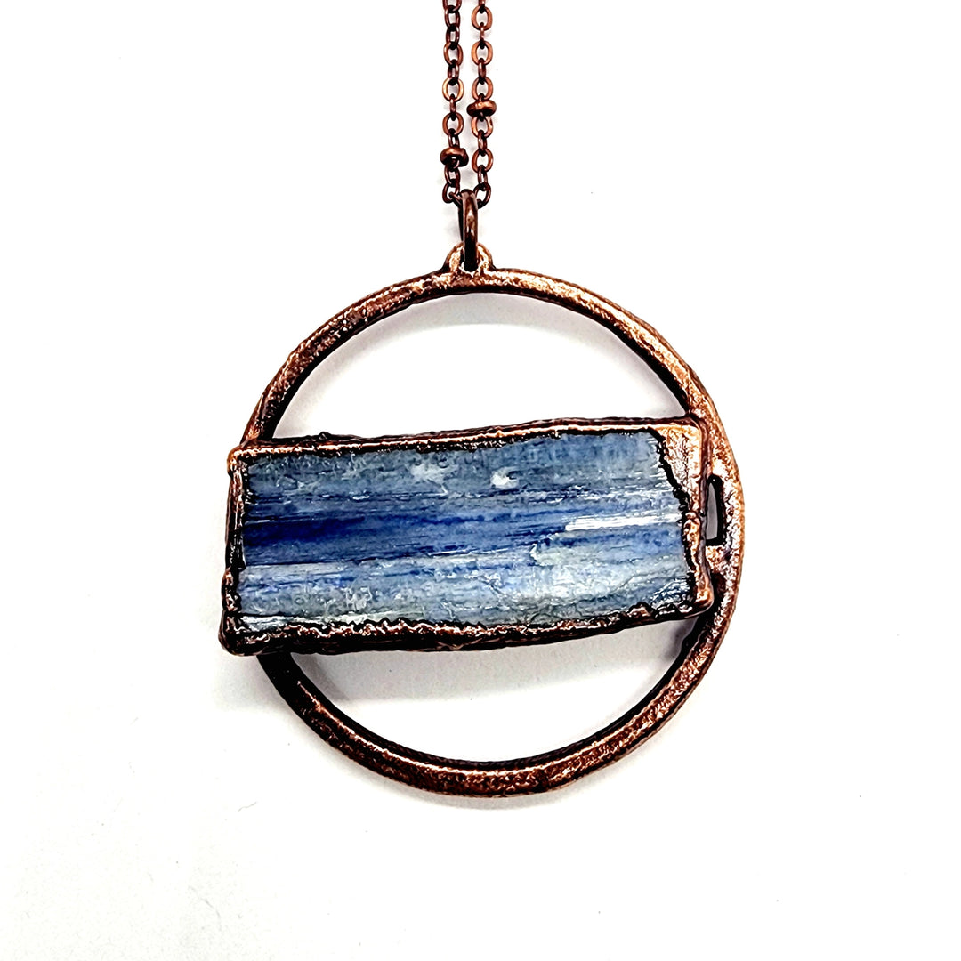 Blue Kyanite Halo Necklace