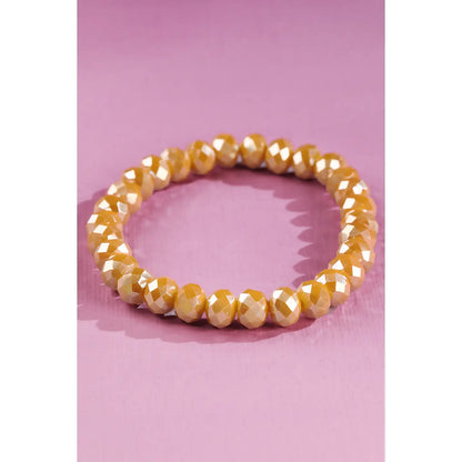 Faceted Glass Bead Stretch Bracelet
