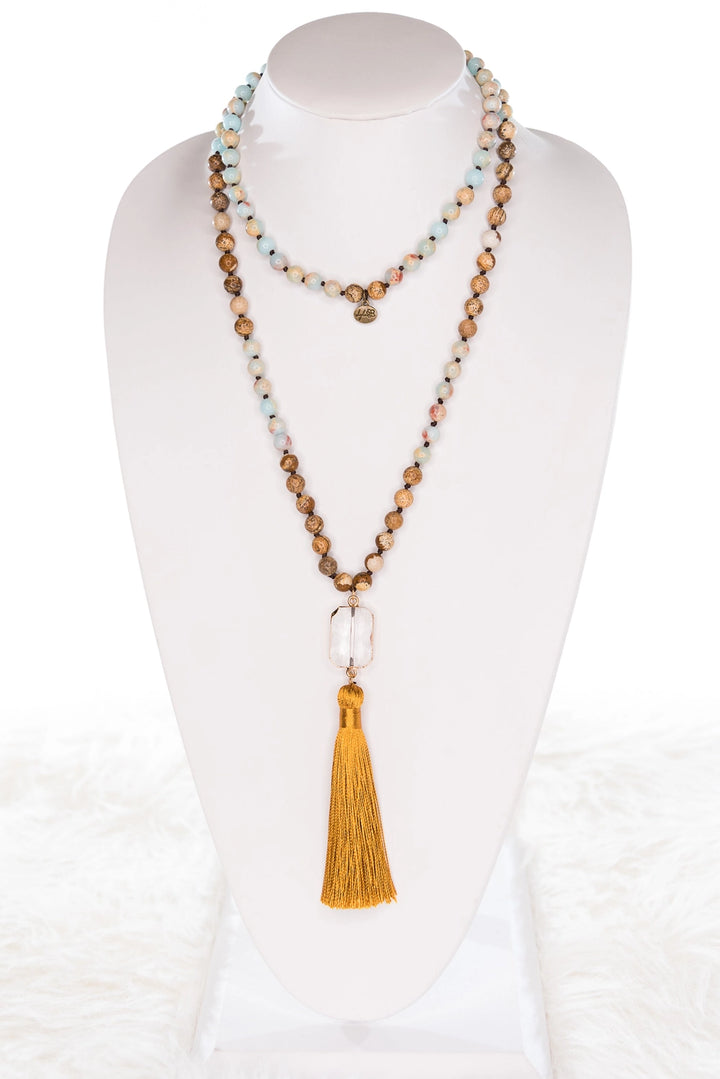 Long Tassel Sandstone Necklace