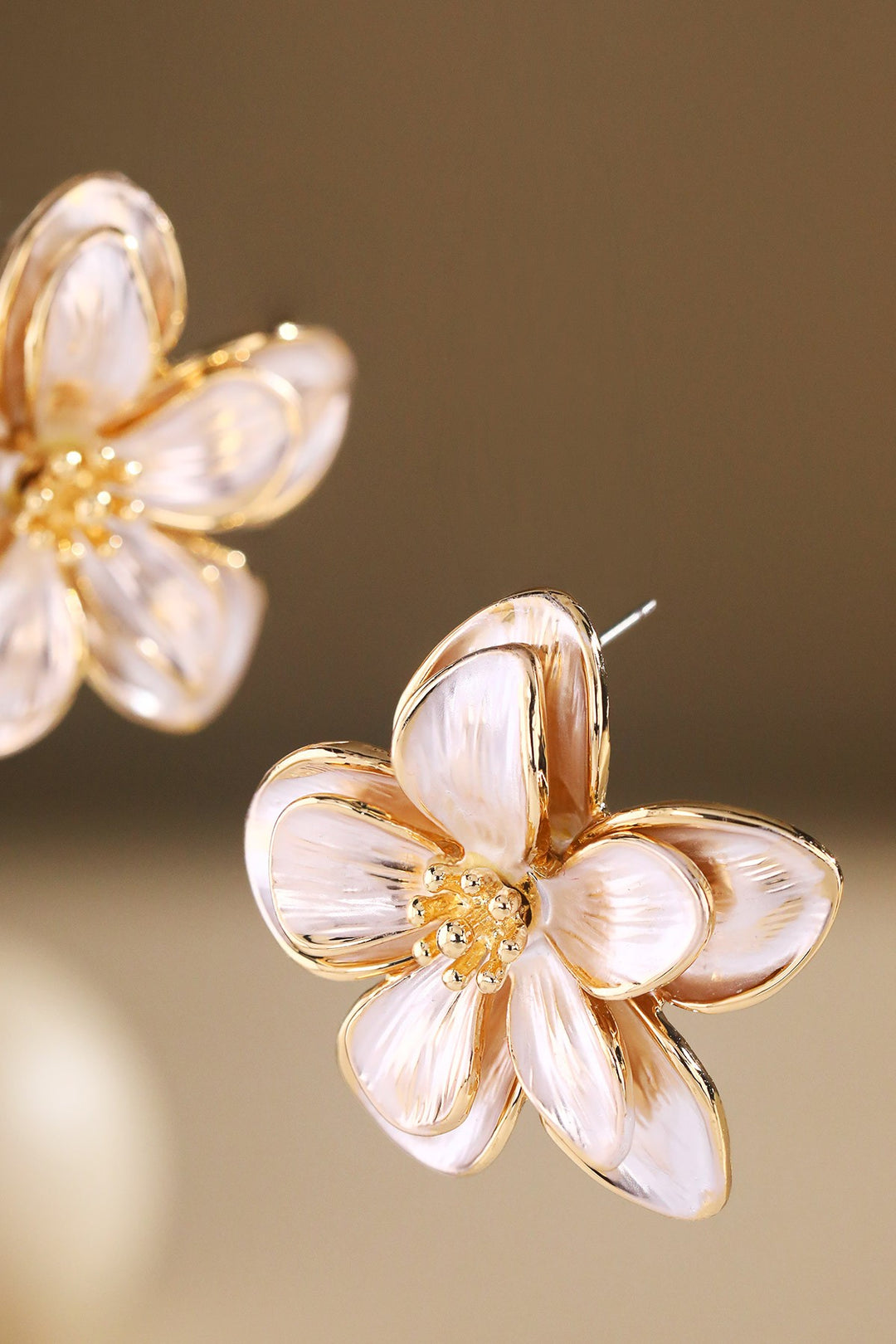 Textured Enamel Flower Studs
