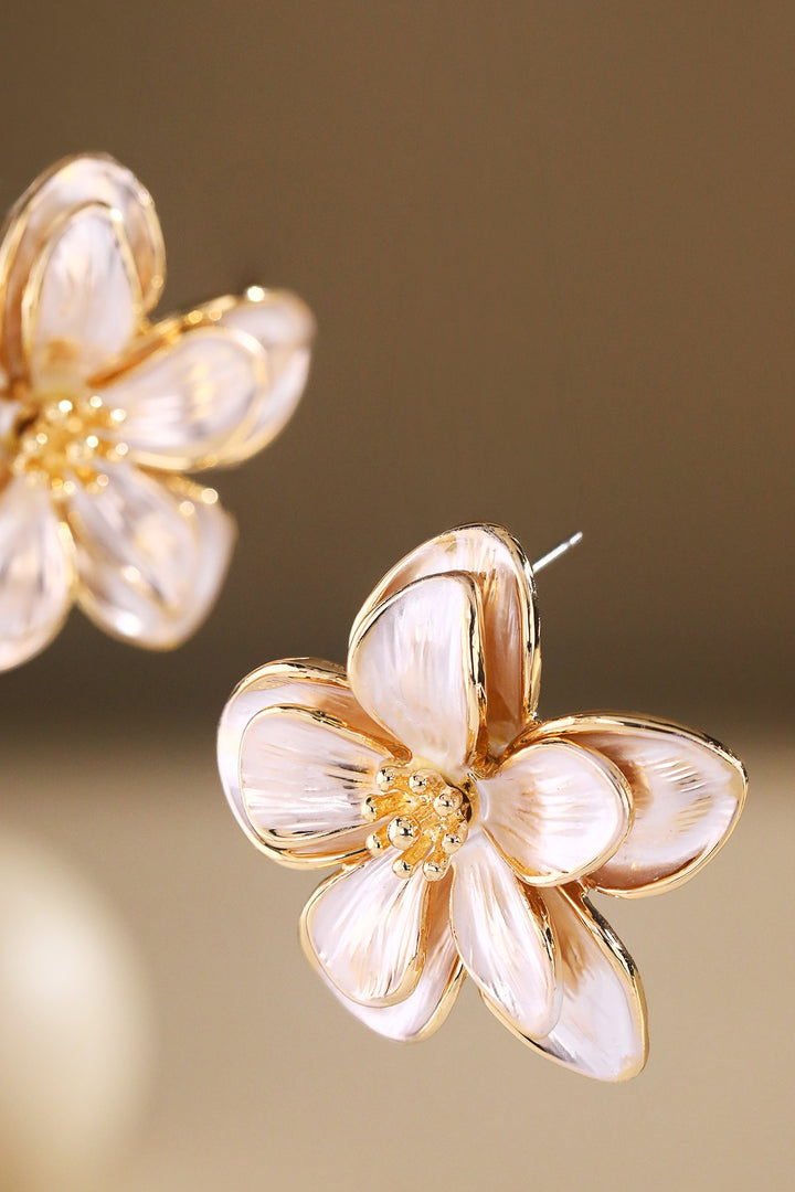 Textured Enamel Flower Studs