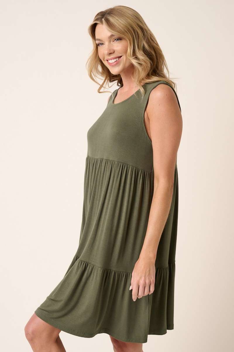Bamboo Tiered Mini Dress