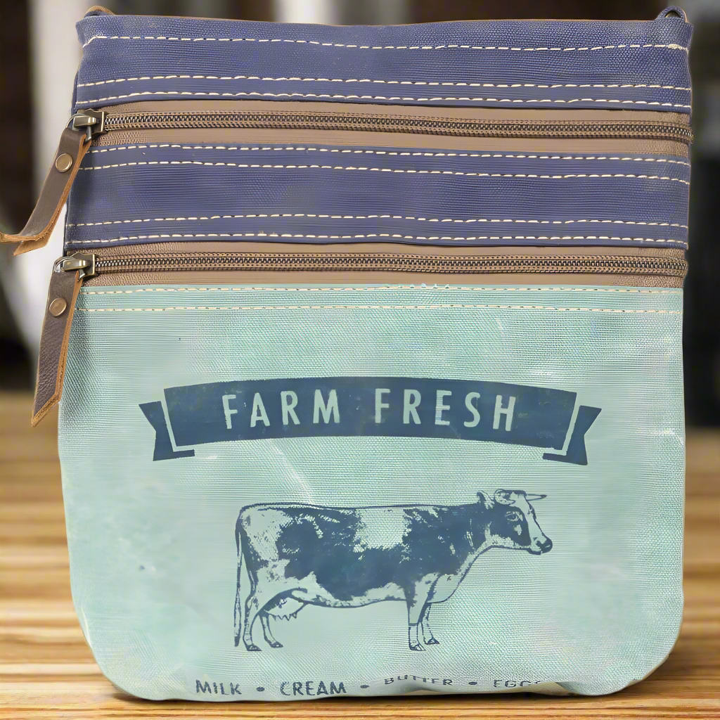 'Farm Fresh Design' Repurposed Canvas Bag