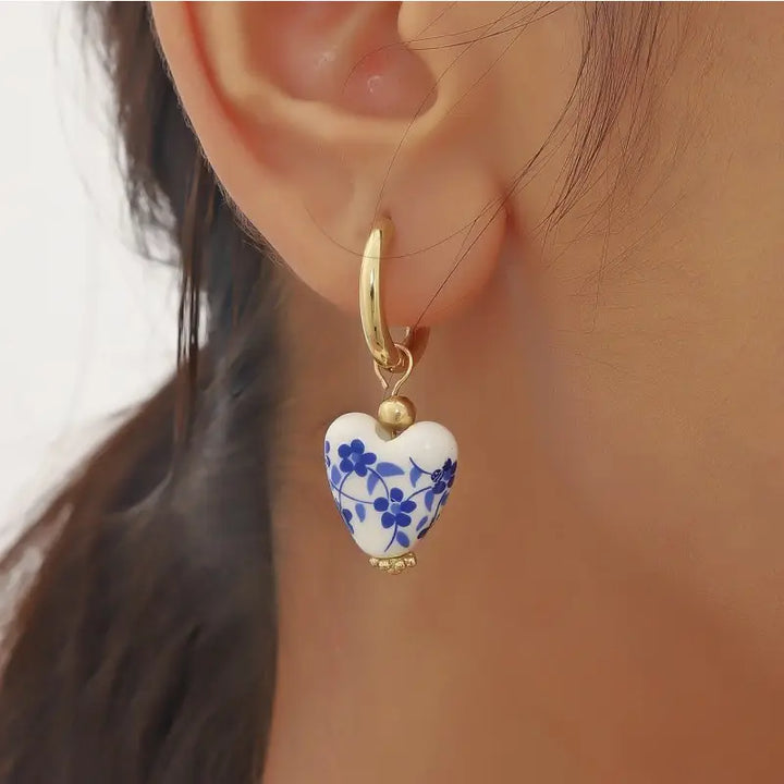Ceramic Heart Huggies