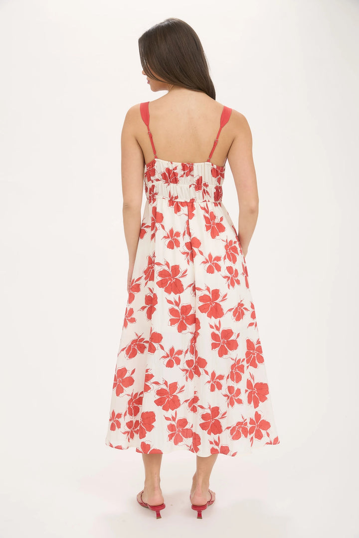 Red Hibiscus Summer Dress