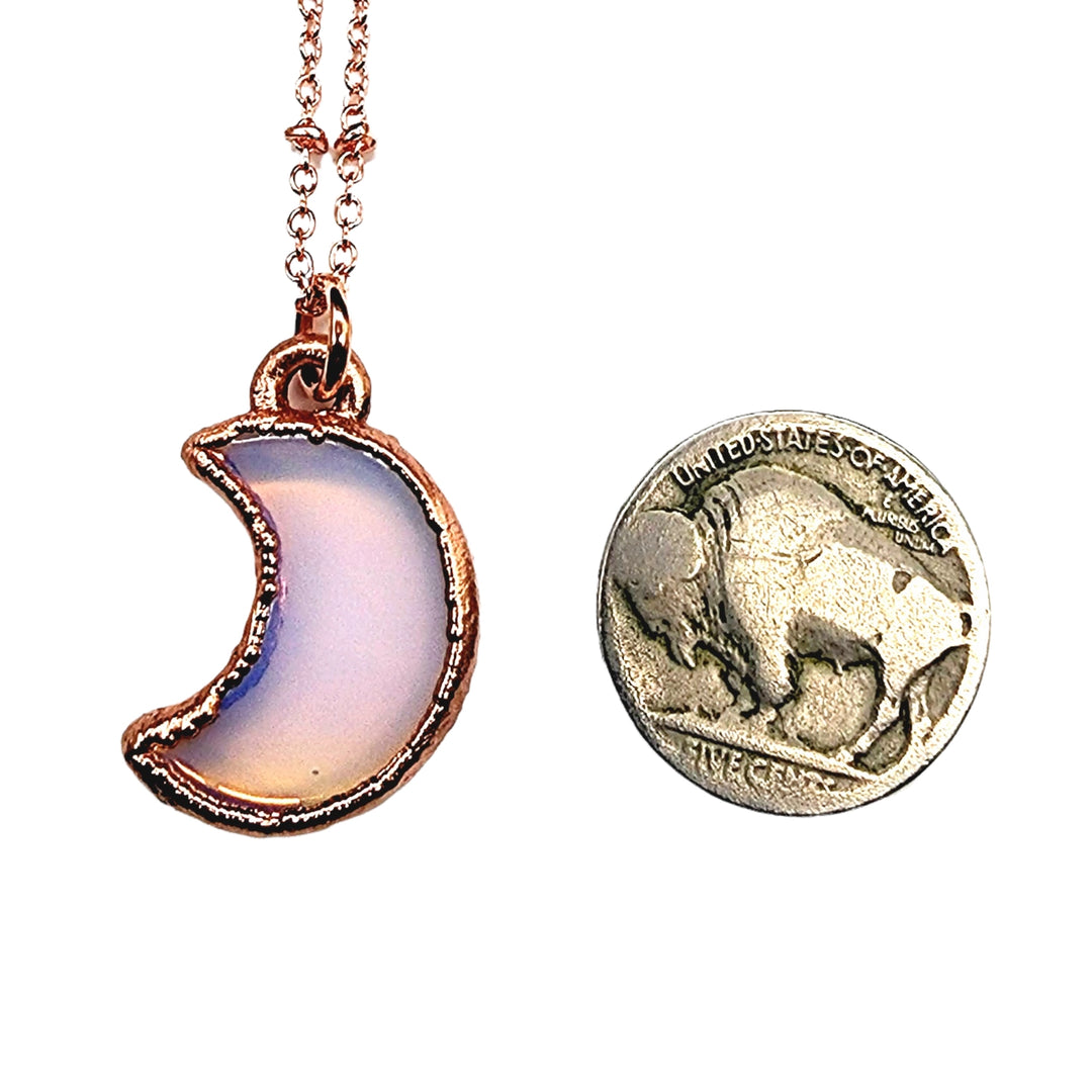 Petite Opalite Crescent Moon Necklace