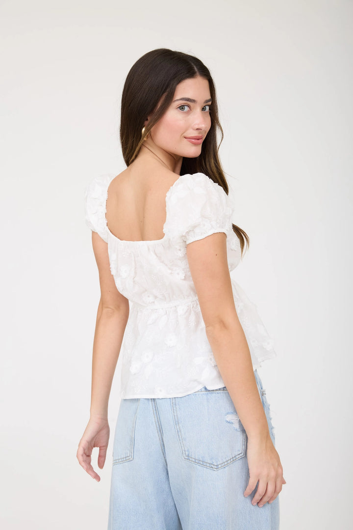 Floral Embroidered Cotton Top