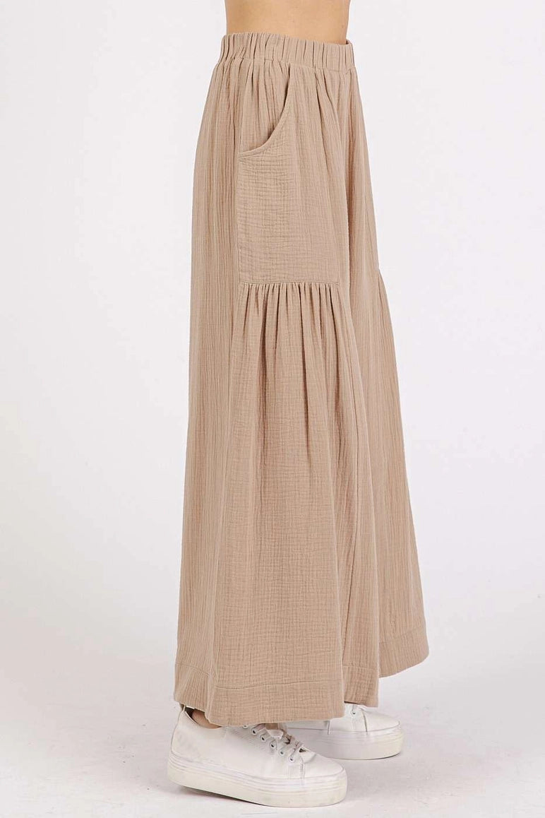 Lightweight Tiered Palazzo Pants