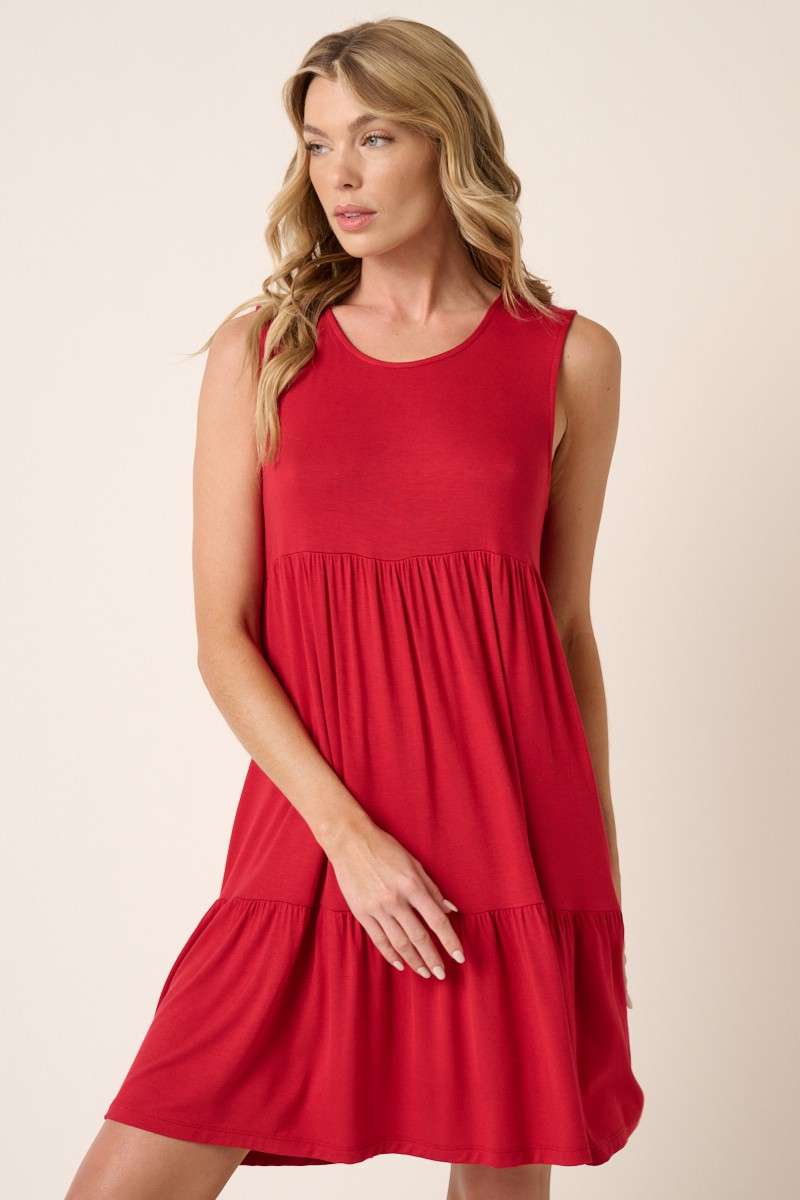 Bamboo Tiered Mini Dress