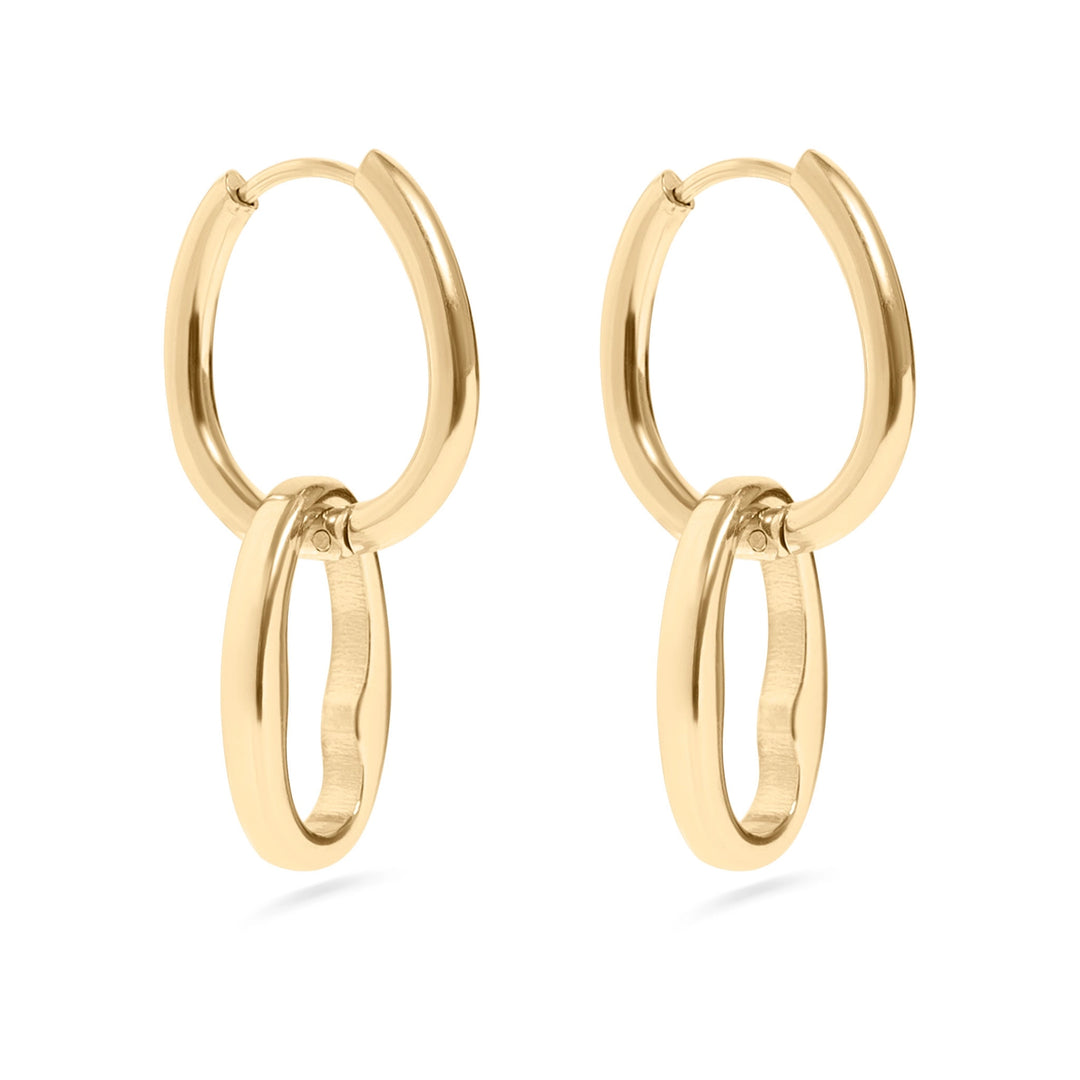 Interlocked Oval Pendant Earrings