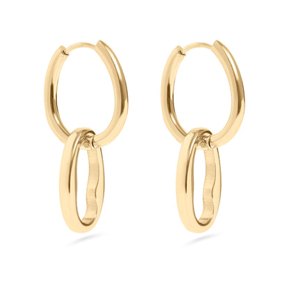 Interlocked Oval Pendant Earrings