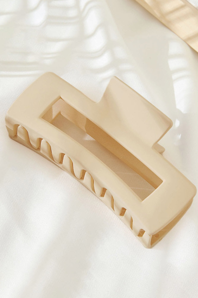 4" Solid Color Rectangle Hair Claw