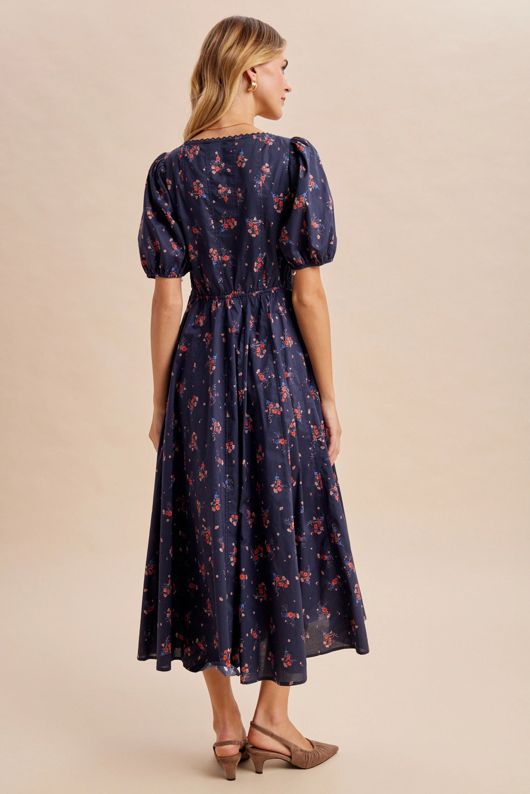 Midnight Floral Midi Dress