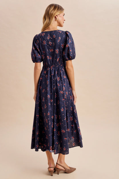 Midnight Floral Midi Dress