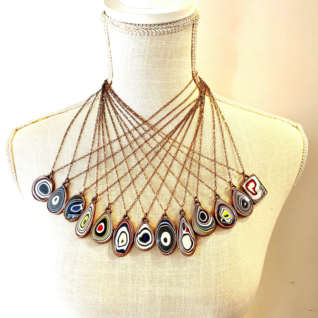 Detroit Agate - Fordite Oval Necklace