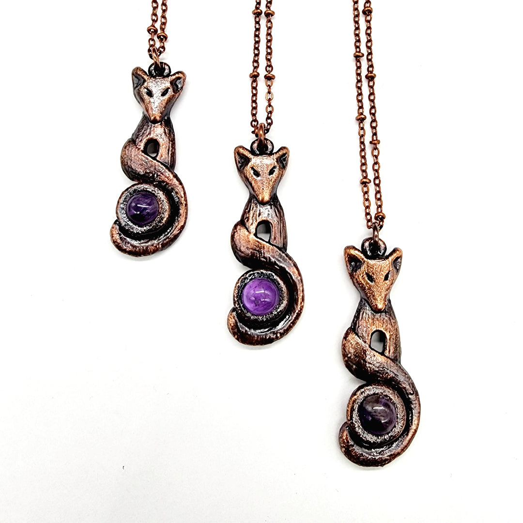 Amethyst Fox Pendant