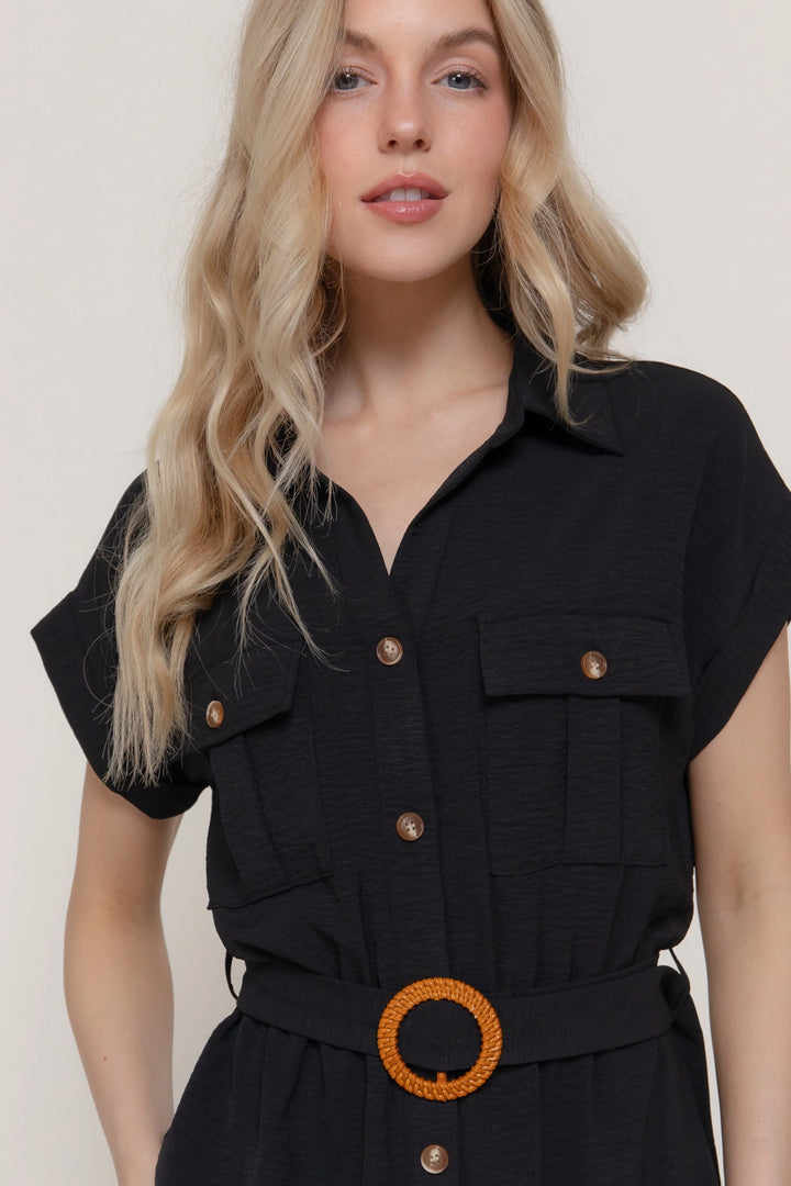 Shirt Dress With Waist Belt