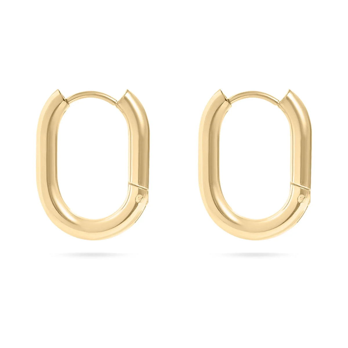 18K Oval Hoop Huggies
