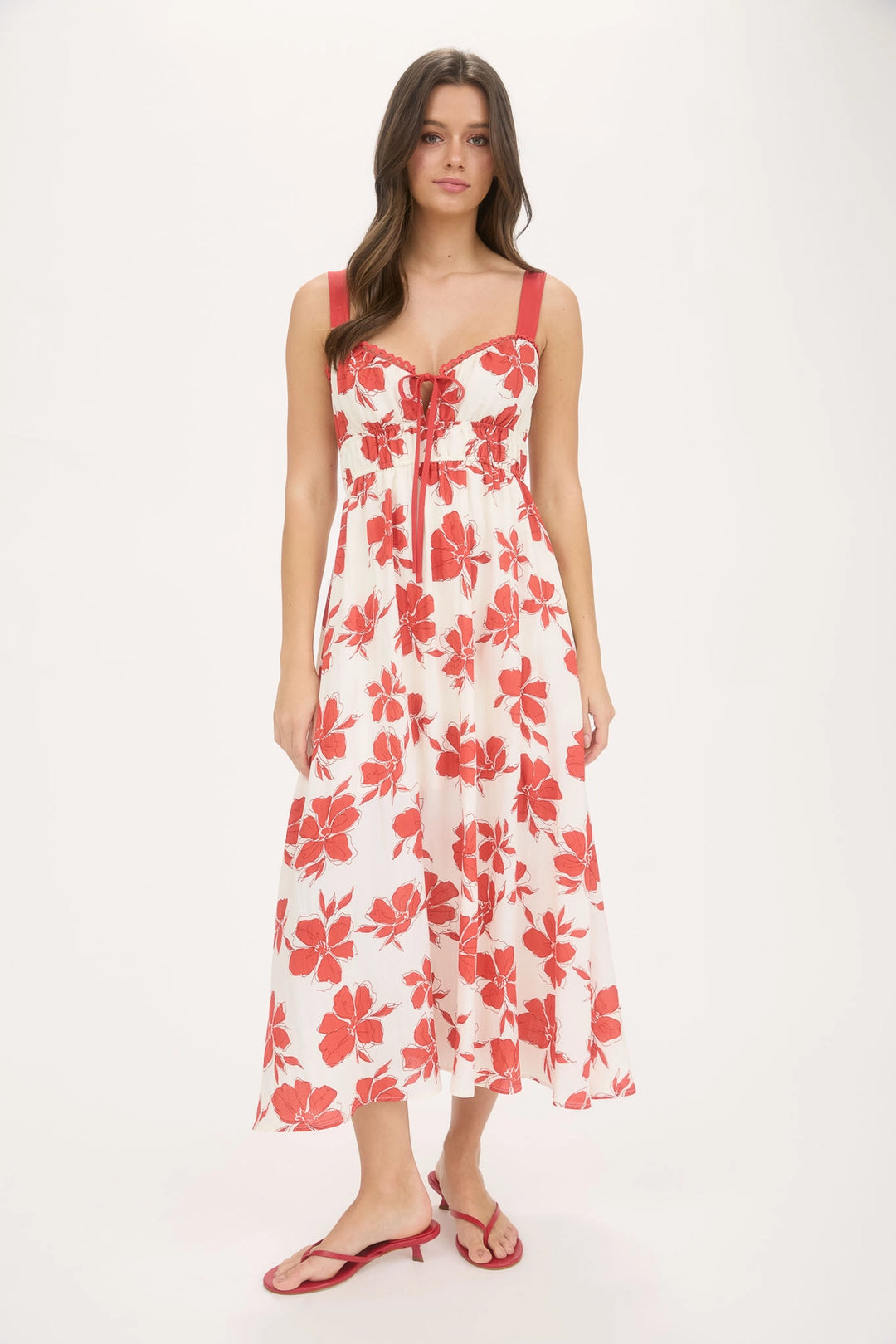 red hibiscus dress Sloan Dress in Red Hibiscus S