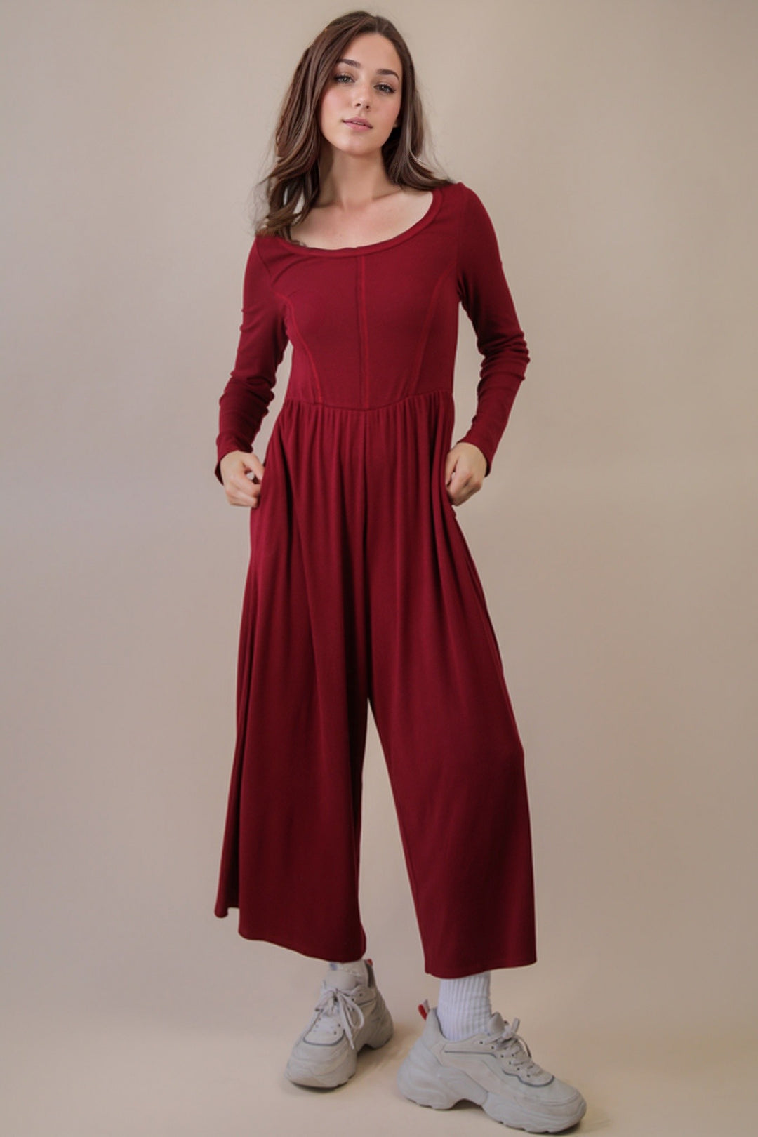 Round Neck Casual Jumpsuit