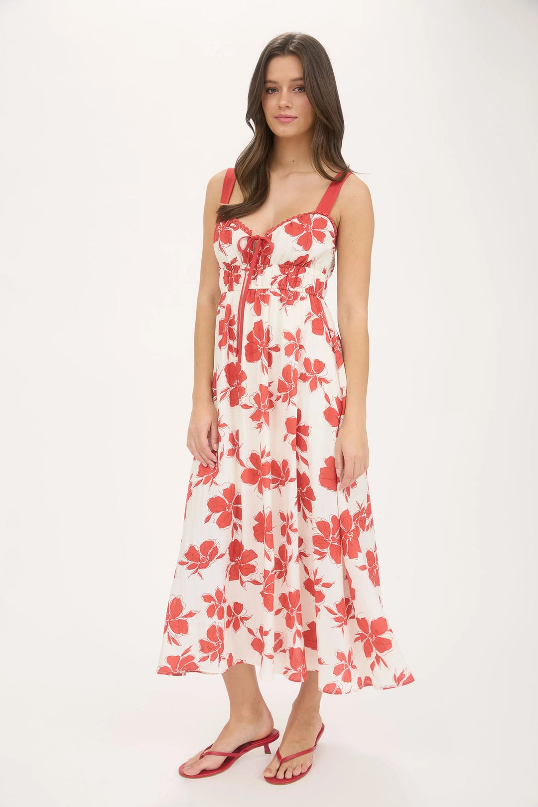 Red Hibiscus Summer Dress