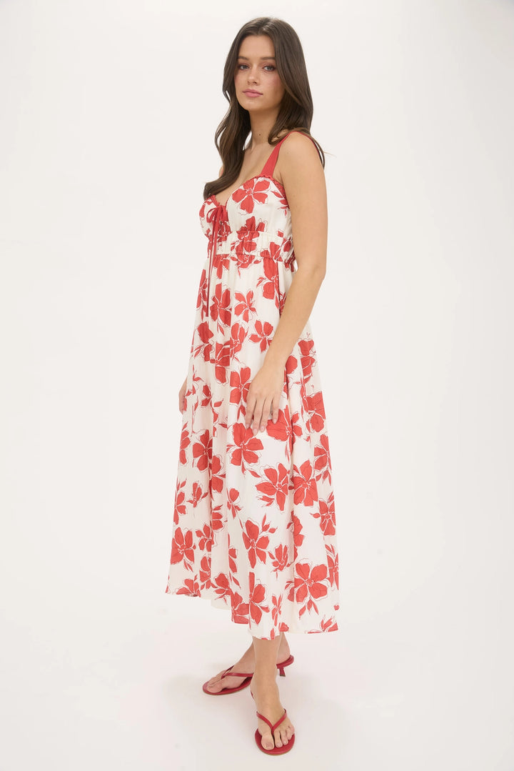 Red Hibiscus Summer Dress