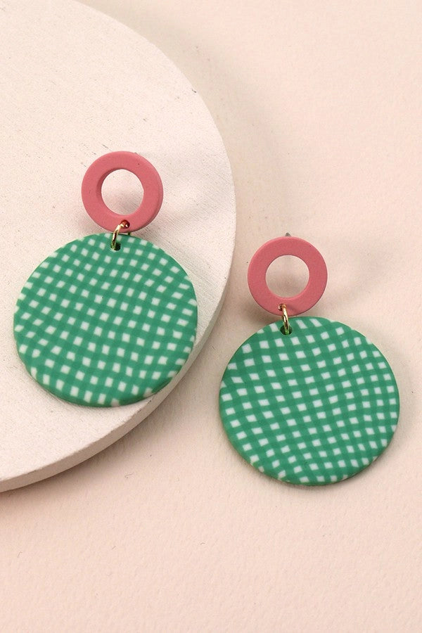 Colorful Polymer Disc Earrings