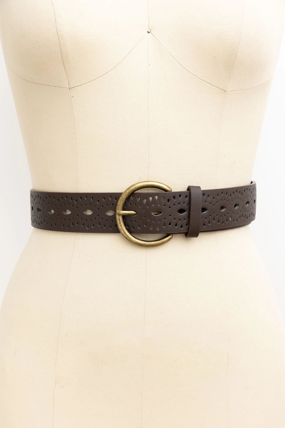 Perforated Vegan Leather Belt
