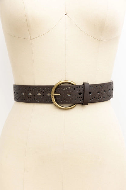 Perforated Vegan Leather Belt