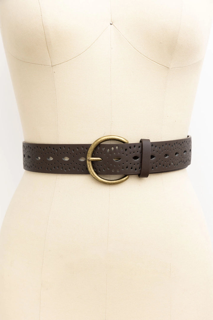 Perforated Vegan Leather Belt