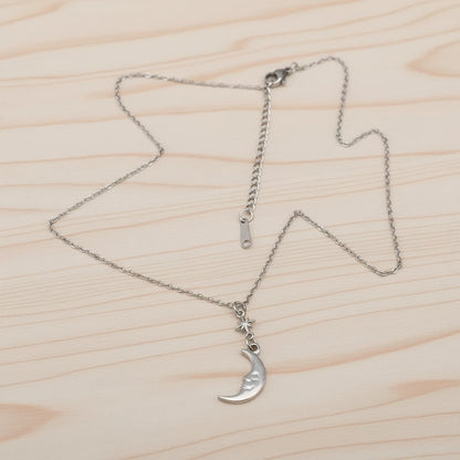 18K Star + Crescent Moon Necklace