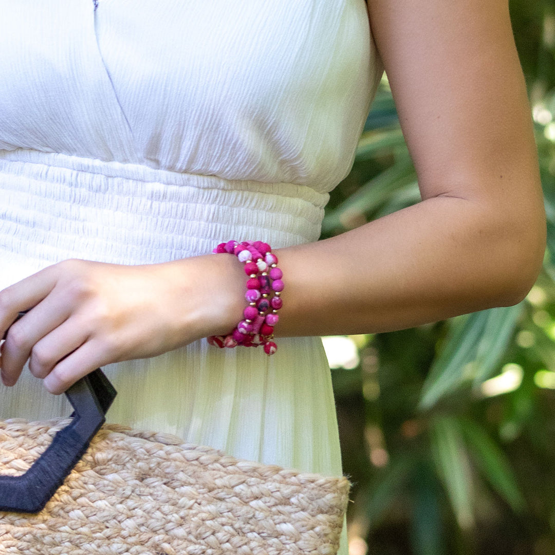 Aasha Color Coil Bracelet - Blush