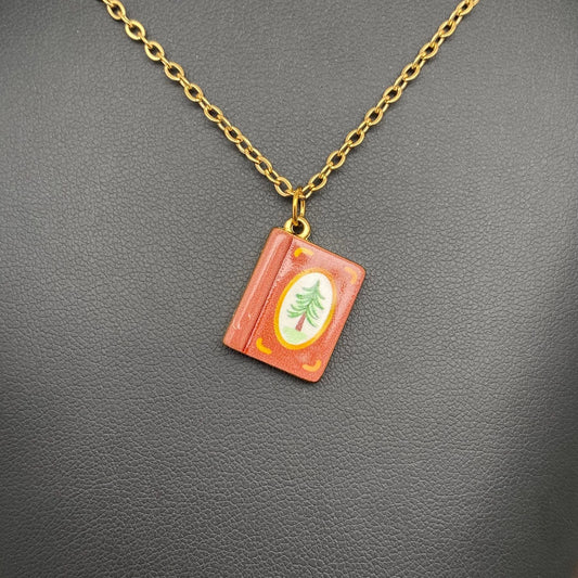 Enamel Book Necklace