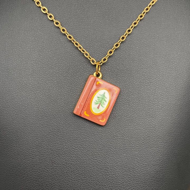Enamel Book Necklace