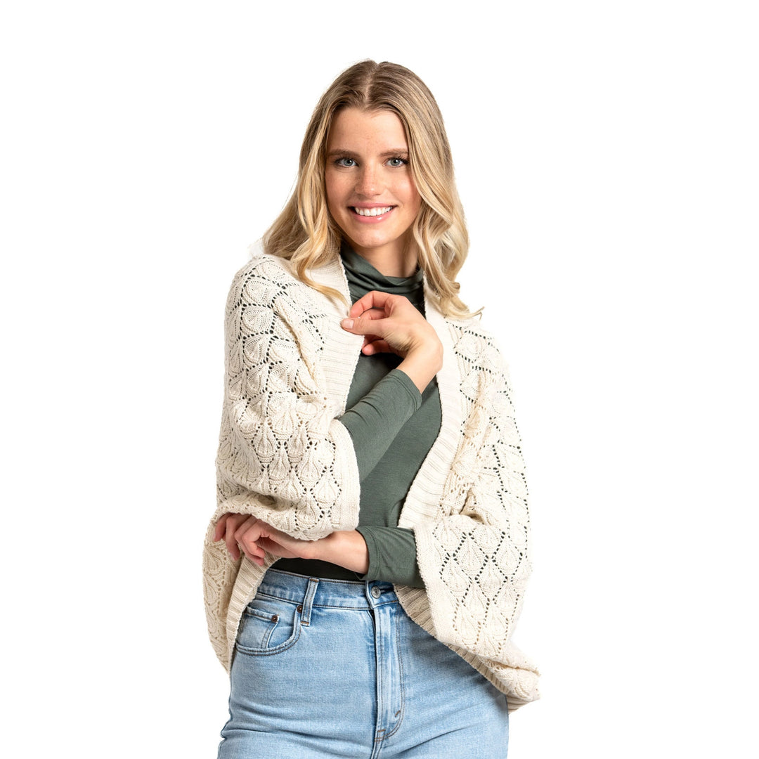 Open Knit Convertible Shrug