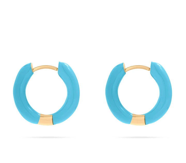 Blue Wonder Huggie Hoops