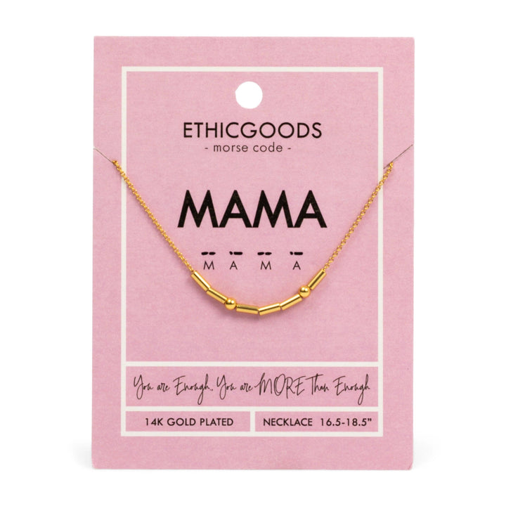 Classic Gold Morse Code Beaded Necklace - MAMA