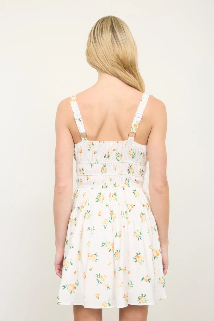 Floral Mini Dress With Keyhole
