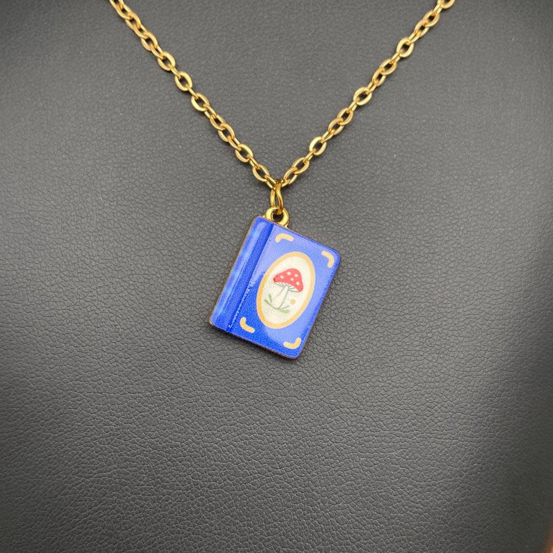 Enamel Book Necklace