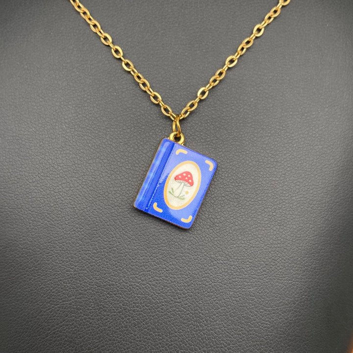 Enamel Book Necklace