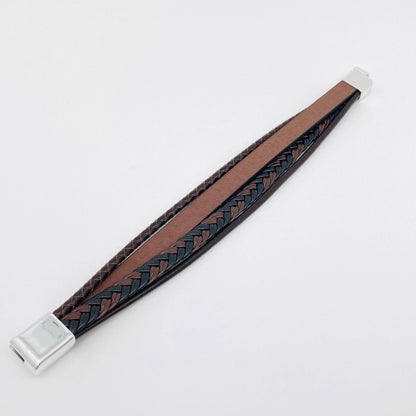 'Cross' Vegan Leather Bracelet  - Large