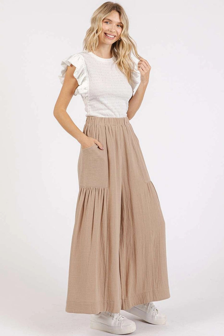 Lightweight Tiered Palazzo Pants
