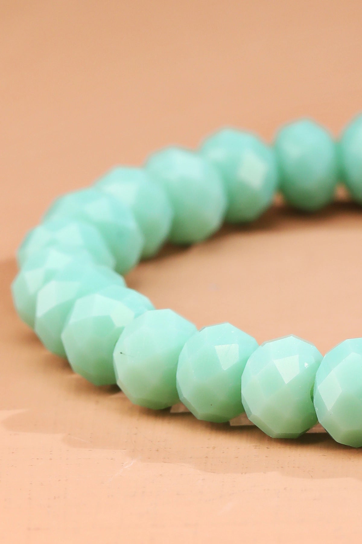Faceted Glass Bead Stretch Bracelet